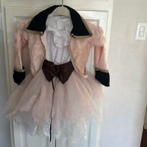 pottery barn pirate costume, three piece set dress, jacket and  hat size 4-6